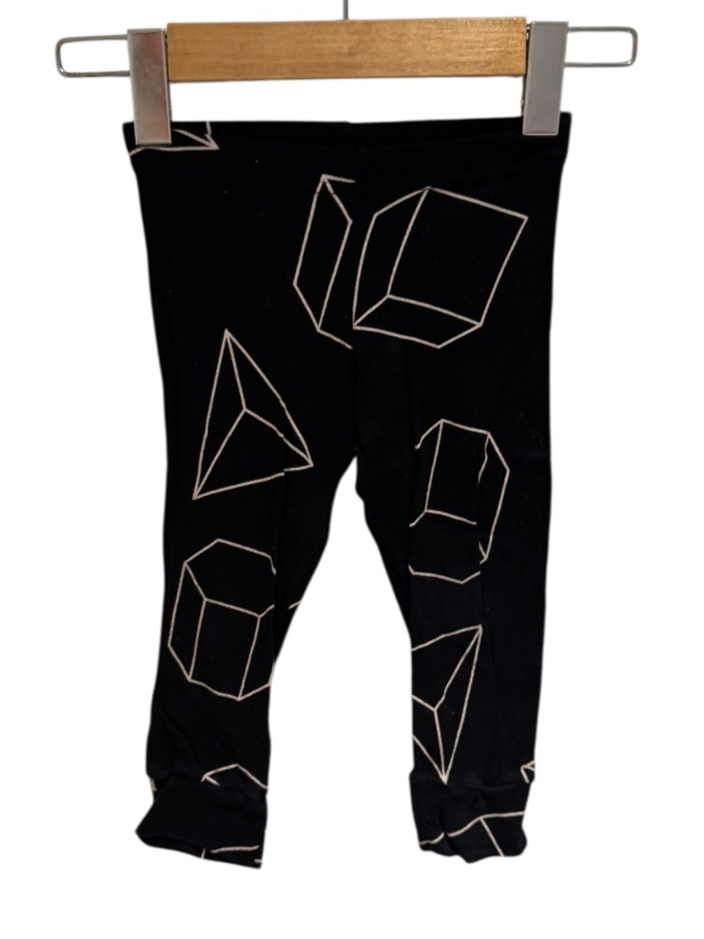 NUNUNU black & white geo print leggings - size 18-24 months
